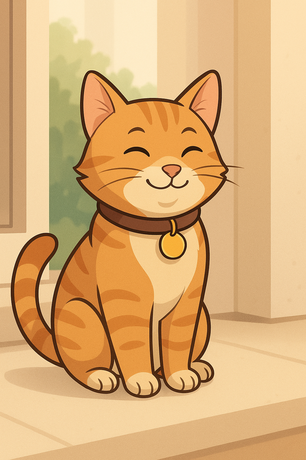 Mutlu Sahiplenilmiş Kedi